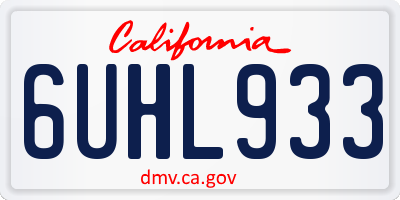 CA license plate 6UHL933