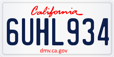 CA license plate 6UHL934