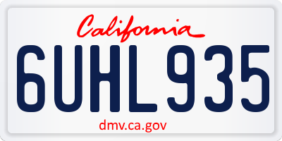CA license plate 6UHL935