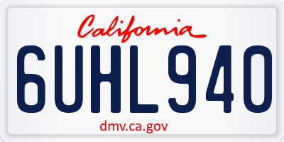 CA license plate 6UHL940