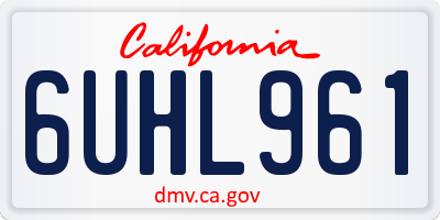 CA license plate 6UHL961