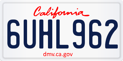 CA license plate 6UHL962