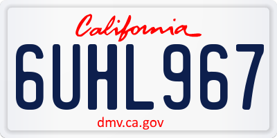 CA license plate 6UHL967