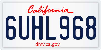 CA license plate 6UHL968