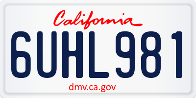 CA license plate 6UHL981