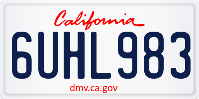 CA license plate 6UHL983