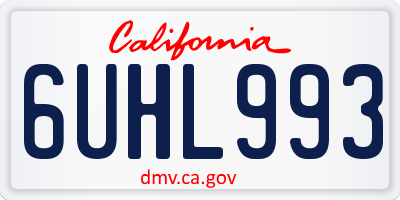 CA license plate 6UHL993