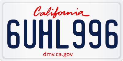 CA license plate 6UHL996