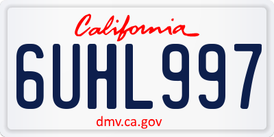 CA license plate 6UHL997