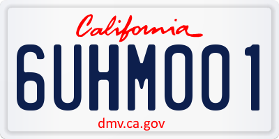 CA license plate 6UHM001