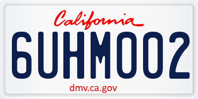 CA license plate 6UHM002