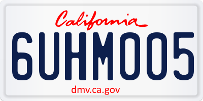 CA license plate 6UHM005