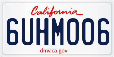 CA license plate 6UHM006