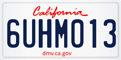 CA license plate 6UHM013
