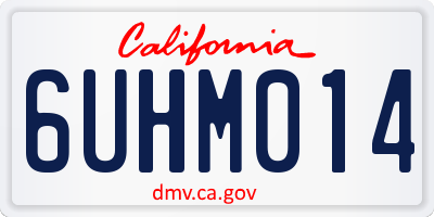 CA license plate 6UHM014