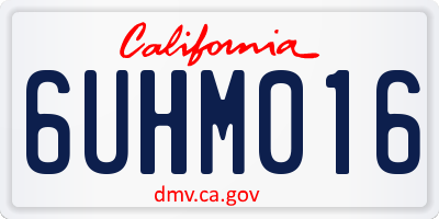 CA license plate 6UHM016
