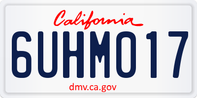 CA license plate 6UHM017