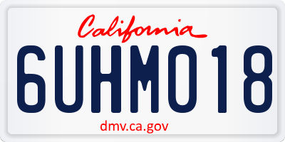 CA license plate 6UHM018