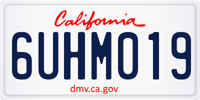 CA license plate 6UHM019