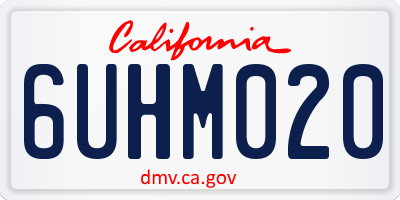 CA license plate 6UHM020