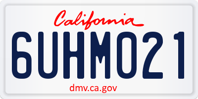 CA license plate 6UHM021