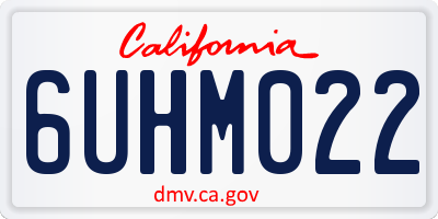 CA license plate 6UHM022