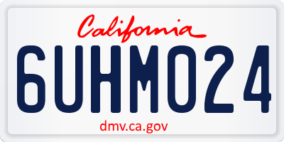 CA license plate 6UHM024