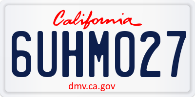 CA license plate 6UHM027