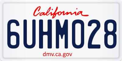 CA license plate 6UHM028