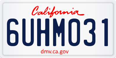 CA license plate 6UHM031