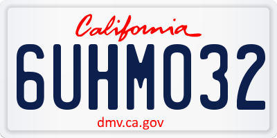 CA license plate 6UHM032