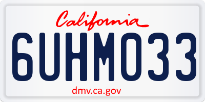 CA license plate 6UHM033