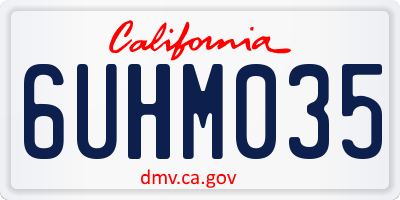 CA license plate 6UHM035