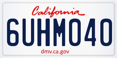CA license plate 6UHM040