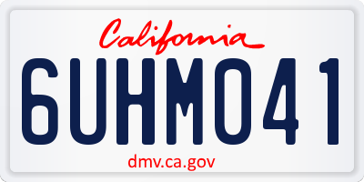 CA license plate 6UHM041