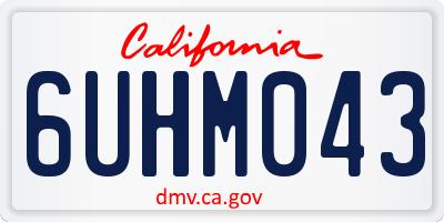 CA license plate 6UHM043