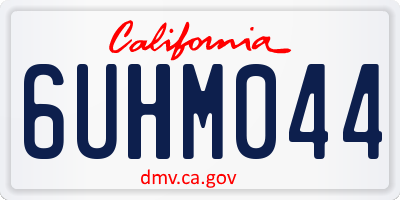 CA license plate 6UHM044