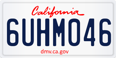 CA license plate 6UHM046