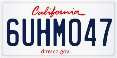 CA license plate 6UHM047