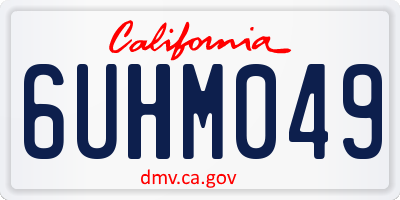 CA license plate 6UHM049