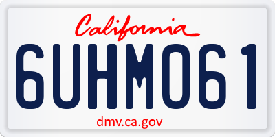 CA license plate 6UHM061