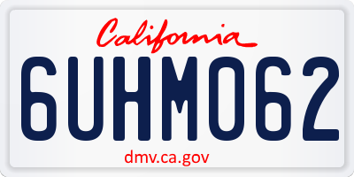 CA license plate 6UHM062