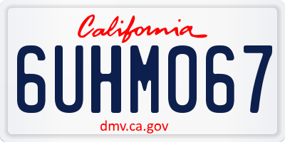 CA license plate 6UHM067
