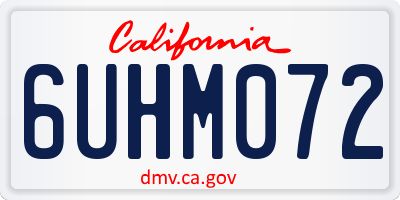 CA license plate 6UHM072
