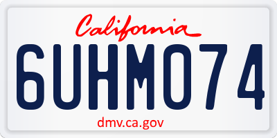 CA license plate 6UHM074