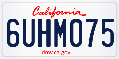 CA license plate 6UHM075