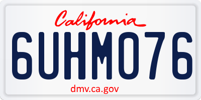 CA license plate 6UHM076