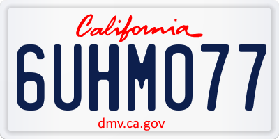 CA license plate 6UHM077