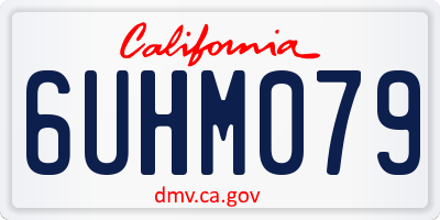 CA license plate 6UHM079