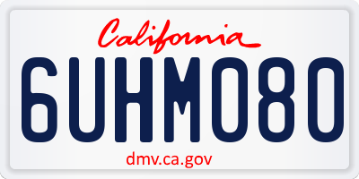 CA license plate 6UHM080